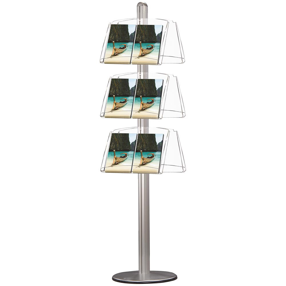 Infoständer mit Prospekthalter MultiStand, doppeltseitig, 6 x 25 mm Rahmen