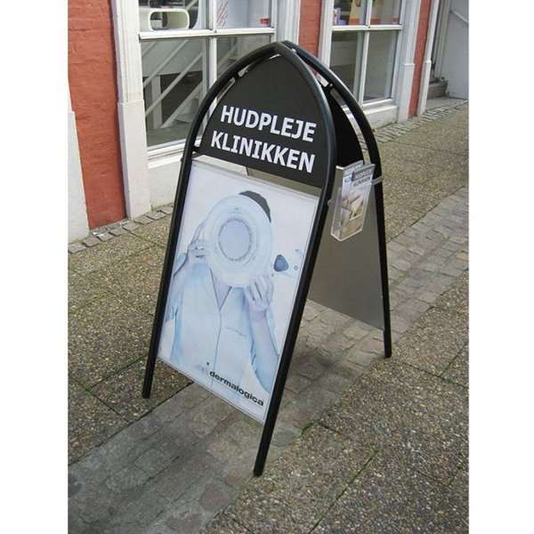 Gotik Classic Kundenstopper mit Logoplatte, B2, 50 x 70 cm, Schwarz