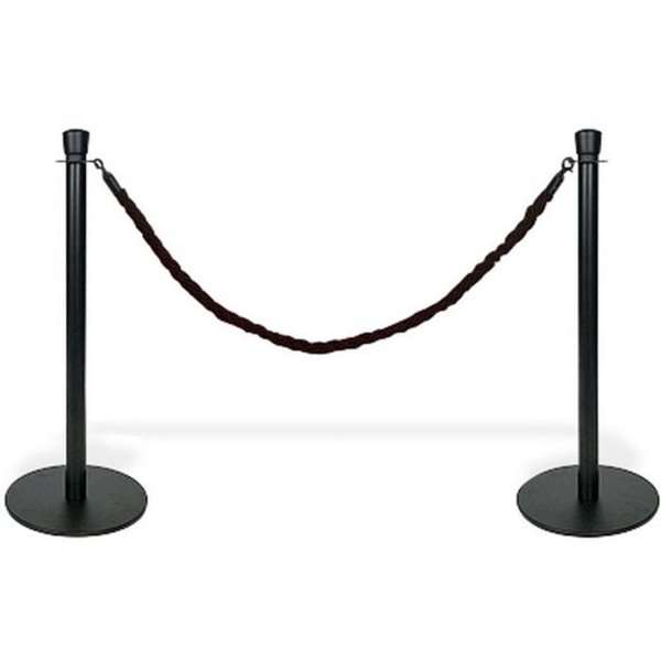 Crowd Control Wandhalter Absperrpfosten mit Seil, Schwarz