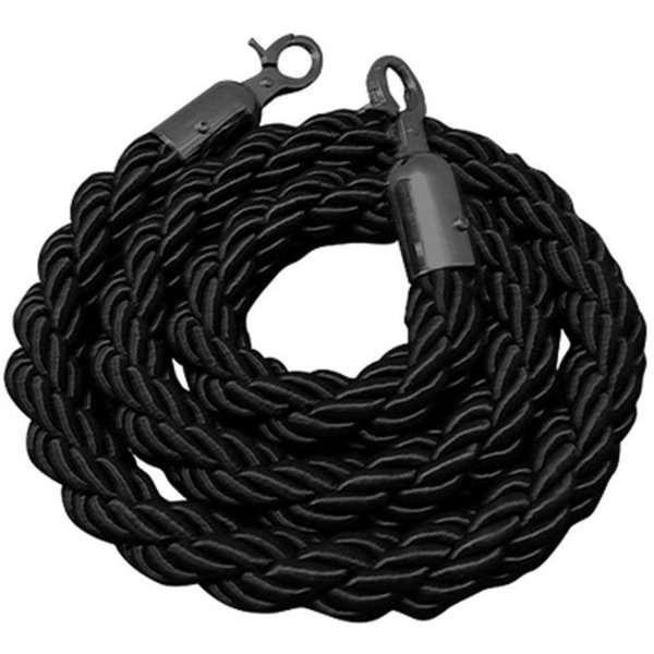 Crowd Control Wandhalter Absperrpfosten mit Seil, Schwarz
