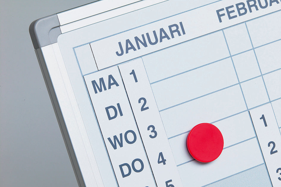 Planungstafel mit Jahreskalender, inkl. Datumsstreifen