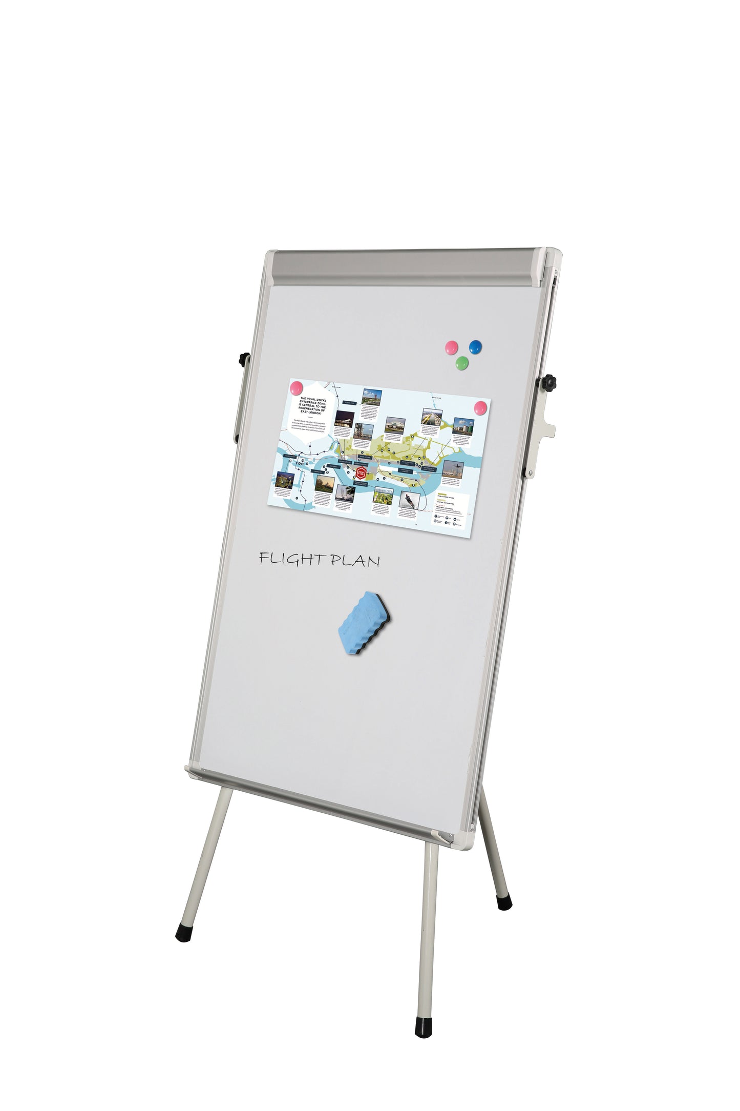 Flipchart Tafel Tripod, Magnetisches Whiteboard, 65 x 100 cm, Grau