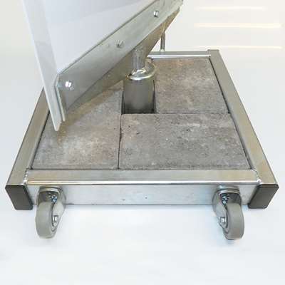 Outdoor Spin-Sign Kundenstopper, Alu-Schild mit stabilem Fuß, 40 x 79 cm, Weiß