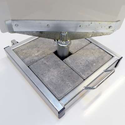 Outdoor Spin-Sign Kundenstopper, Alu-Schild mit stabilem Fuß, 40 x 79 cm, Weiß