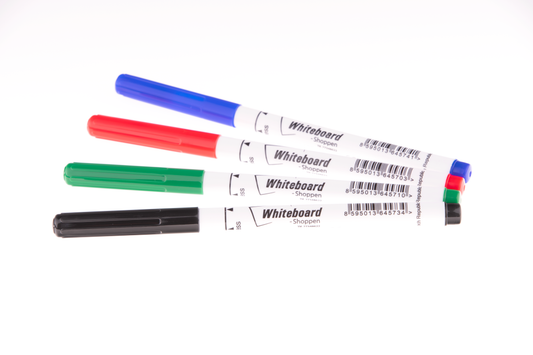 Whiteboardmarker mit feiner Spitze für Whiteboard & Flipchart, 4 Stück, Schwarz/Grün/Blau/Rot