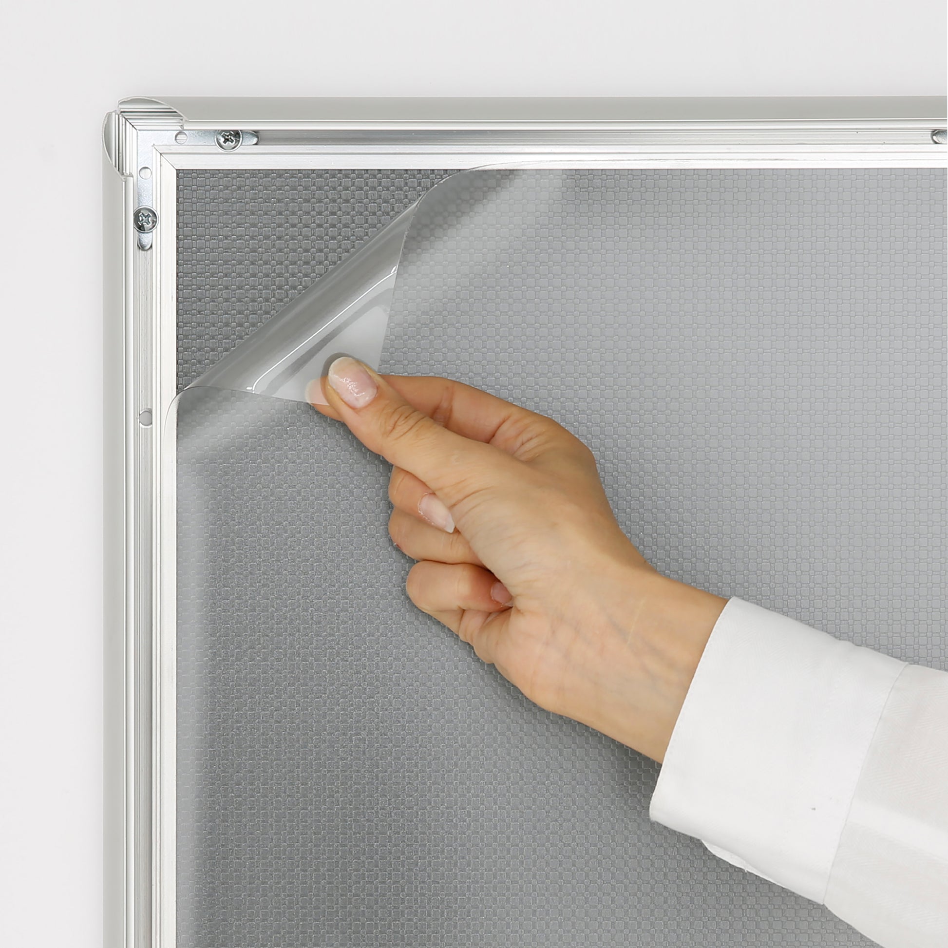 Klapprahmen, 25-mm-Profil mit Klebeband  Fast-Fix, Silber