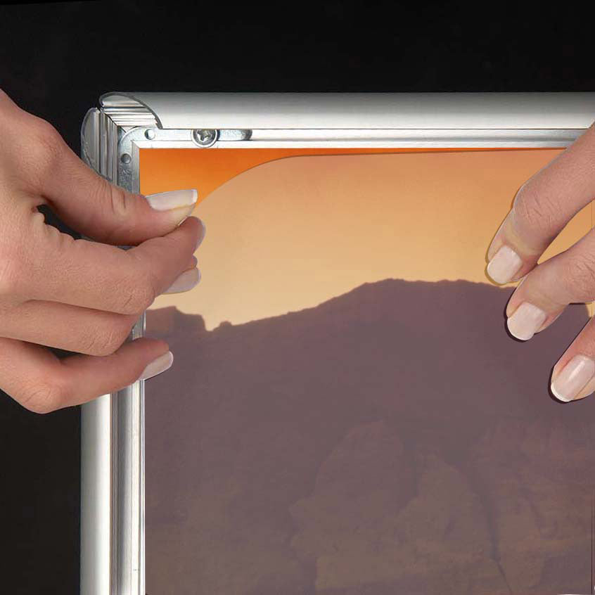 Klapprahmen, Security Frame, 25 mm Aluminiumprofil, Silber