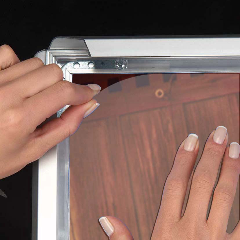 Klapprahmen, Security Frame, 42 mm Aluminiumprofil, Silber