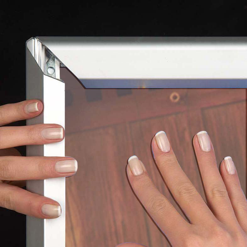 Klapprahmen, Security Frame, 42 mm Aluminiumprofil, Silber