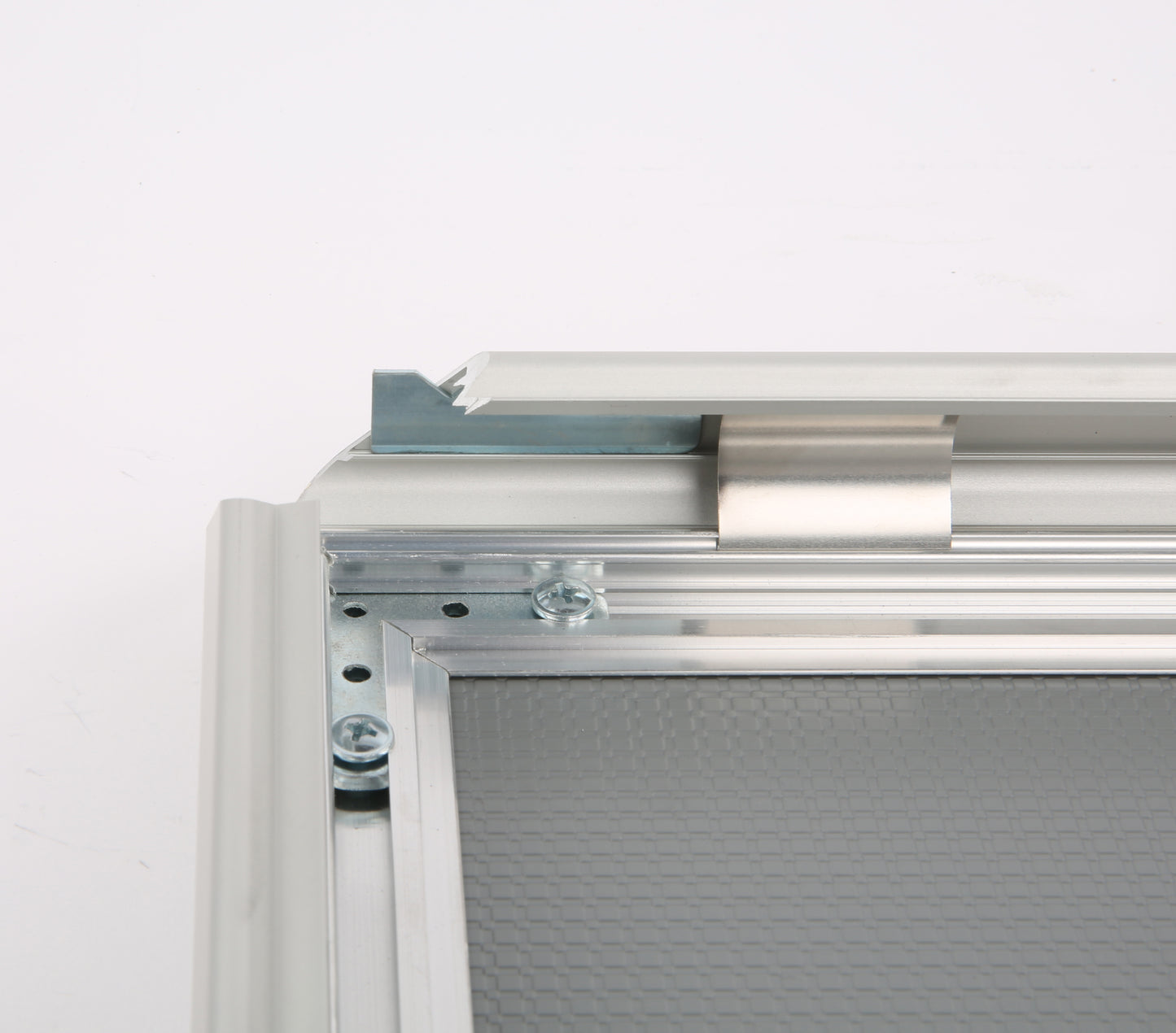 Klapprahmen, abschließbar, 32mm, Aluminiumprofil, Silber