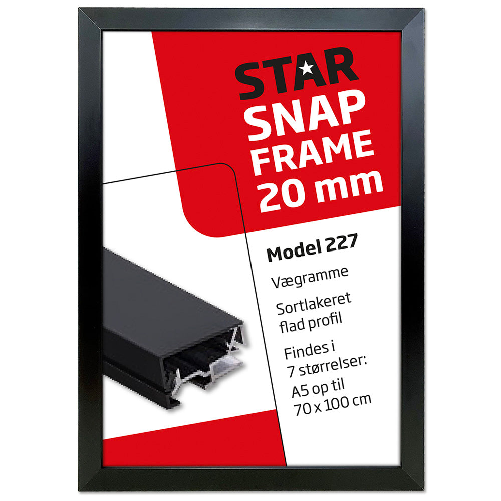 Klapprahmen, 20 mm Aluminium Flachprofil, Schwarz
