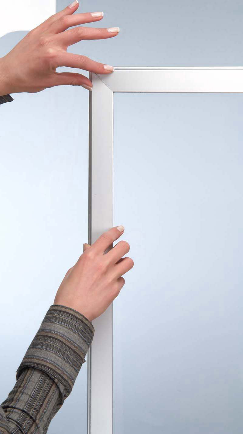 Klapprahmen, Window, 32 mm Aluminiumprofil, doppeltseitig, Silber
