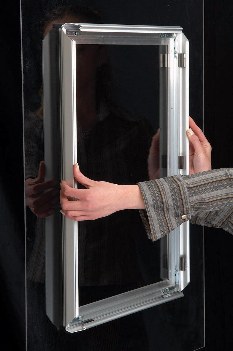 Klapprahmen, Window, 32 mm Aluminiumprofil, doppeltseitig, Silber