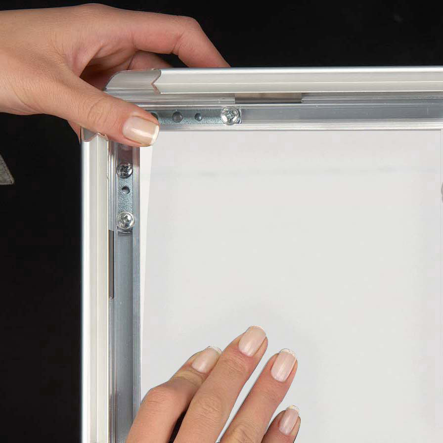 Klapprahmen, Window, 32 mm Aluminiumprofil, doppeltseitig, Silber
