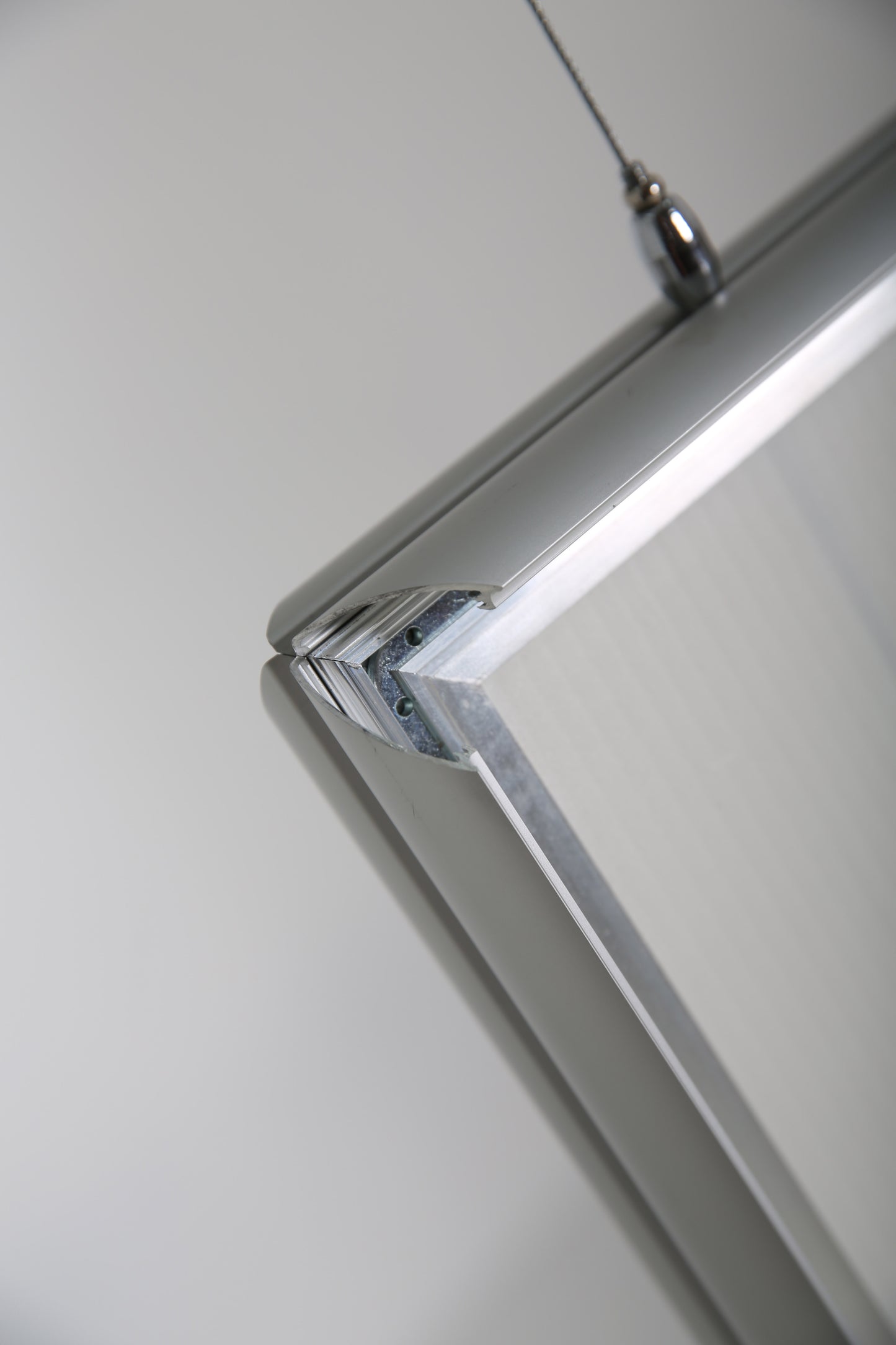 Hängender Klapprahmen, Silber, Aluminium, 25 mm Profil, doppeltseitig
