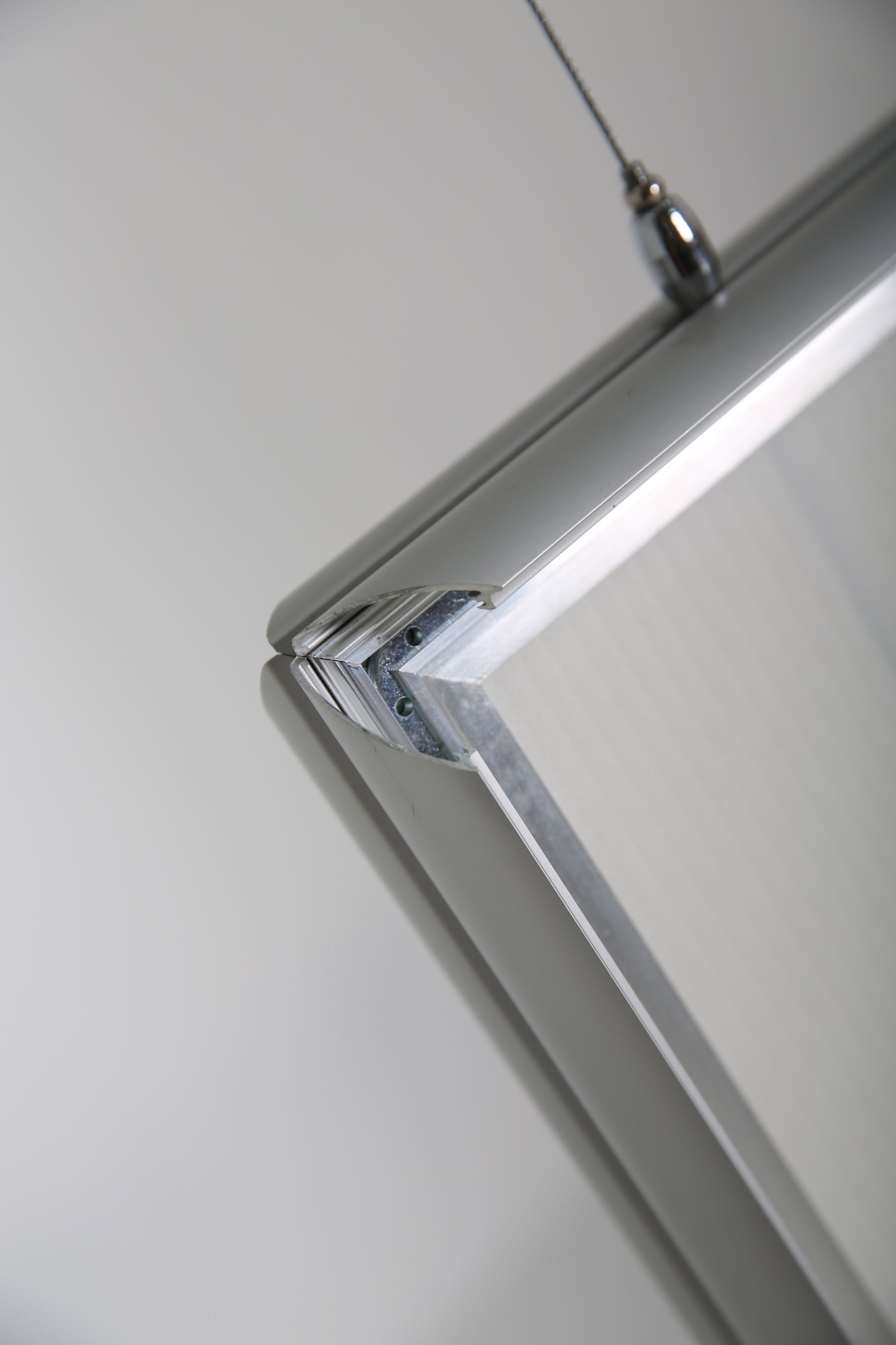 Hängender Klapprahmen, Silber, Aluminium, 25 mm Profil, doppeltseitig