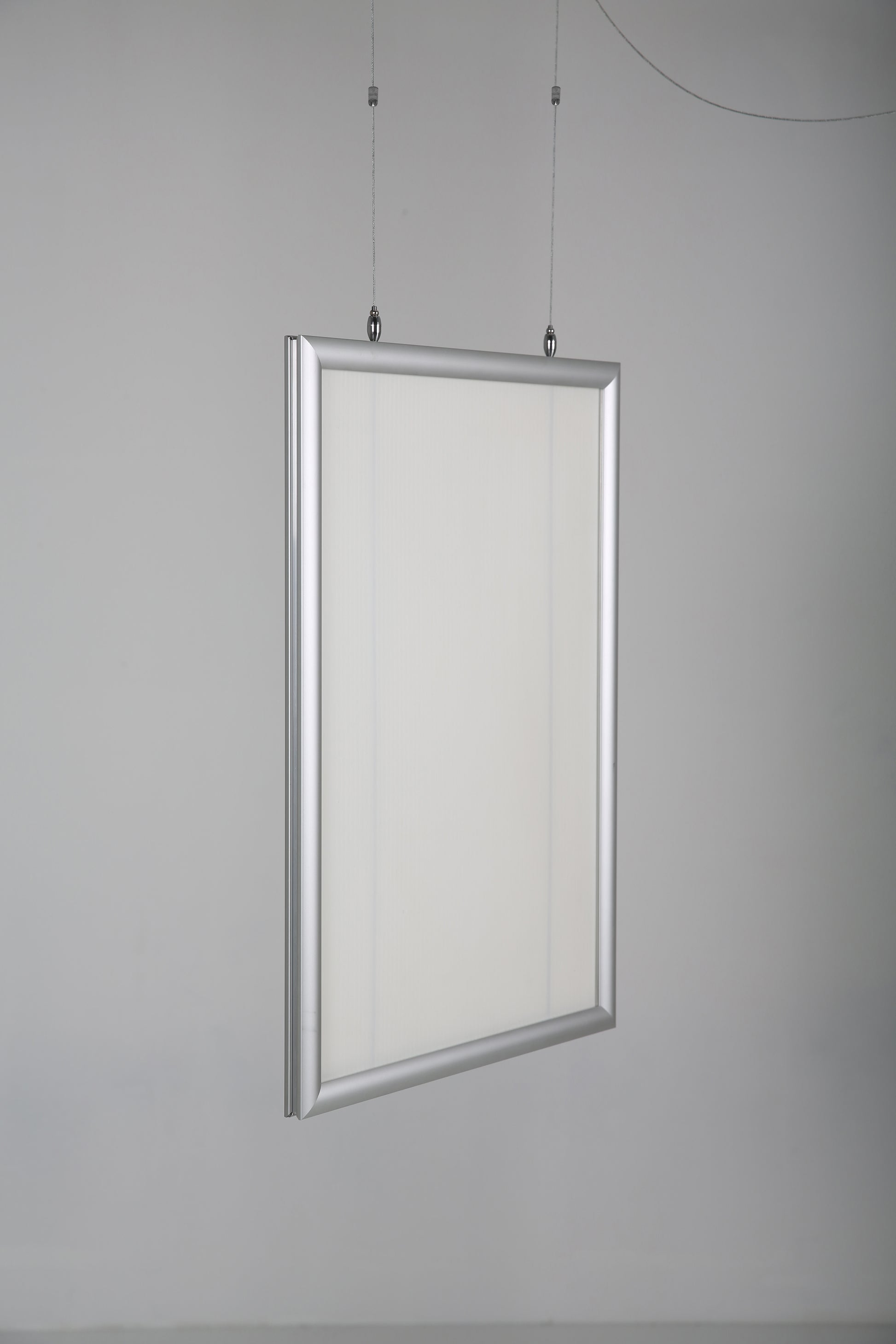 Hängender Klapprahmen, Silber, Aluminium, 25 mm Profil, doppeltseitig