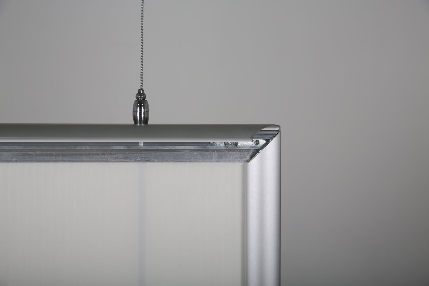 Hängender Klapprahmen, Silber, Aluminium, 25 mm Profil, doppeltseitig