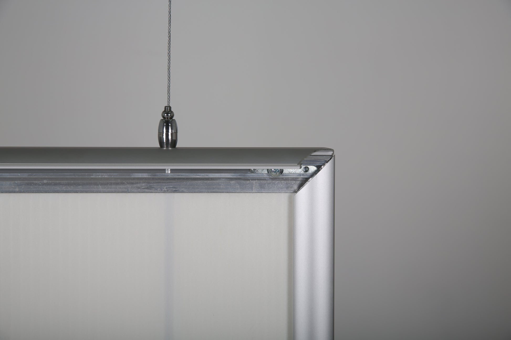 Hängender Klapprahmen, Silber, Aluminium, 25 mm Profil, doppeltseitig