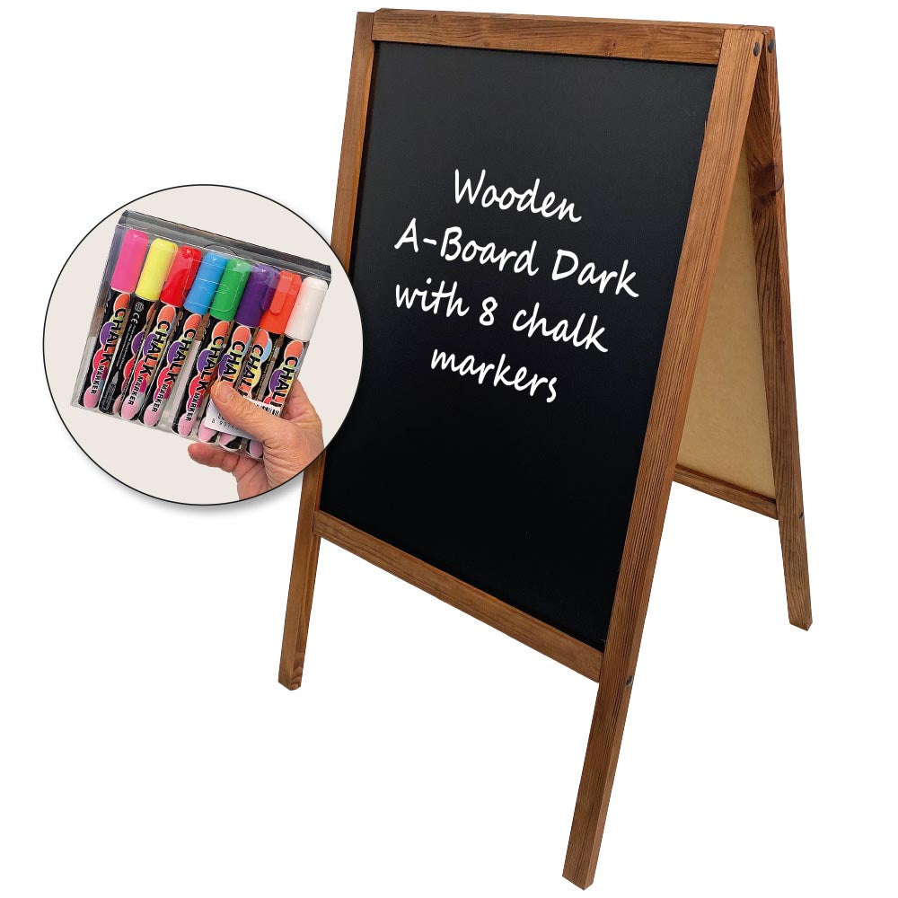 Kundenstopper, Kreidetafel, einschließlich Markierungen, 53 x 67 cm, Dunkel gefärbt