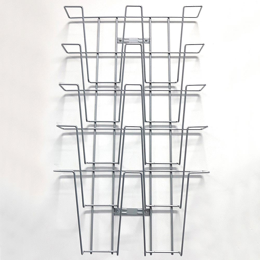 Wand-Prospekthalter Wireholder Wall, 5 x Zeitung, Silber