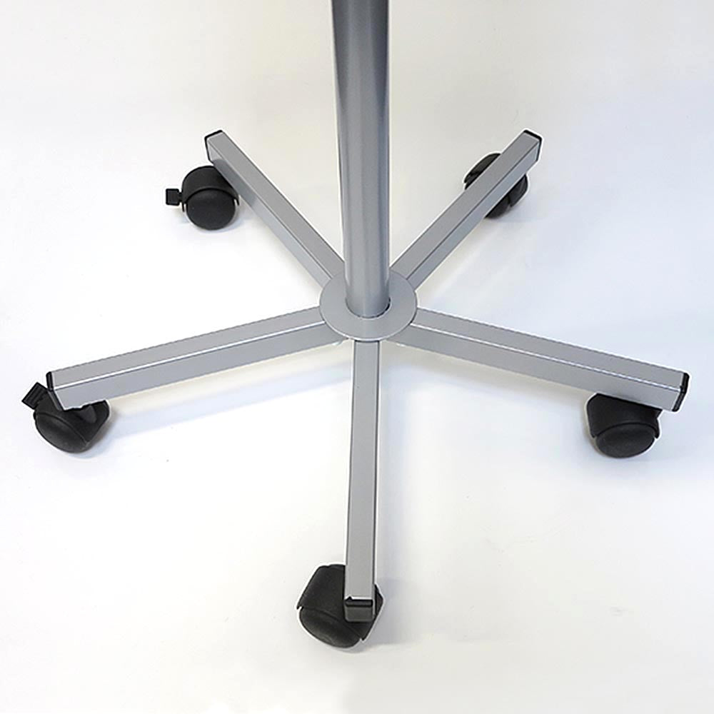 Spin Wire Prospektständer mit Rollen, Aluminium, 32 x A4 Fächer, Silber