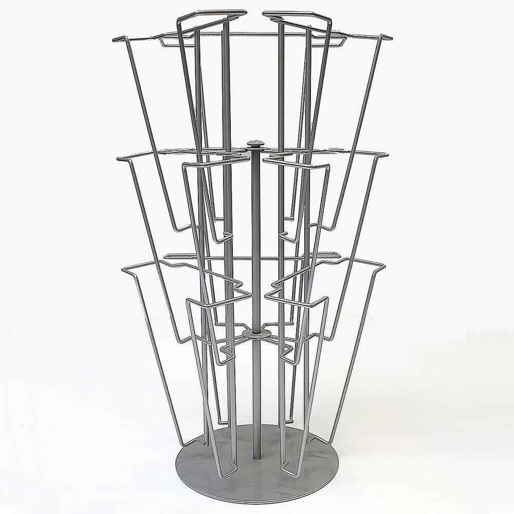 Wireholder Spin Prospekthalter für Tisch, 9 x A4, Silber