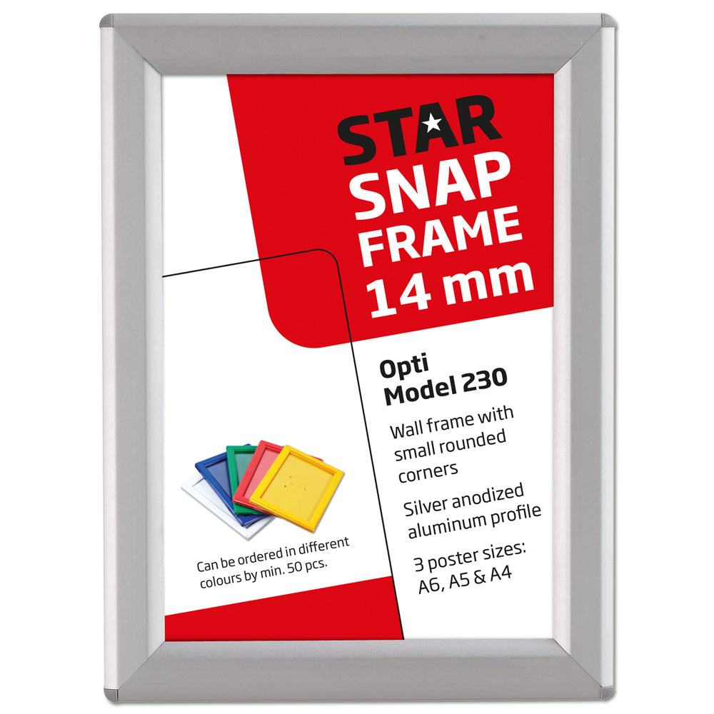 Klapprahmen, Opti, 14 mm Aluminiumprofil, Silber