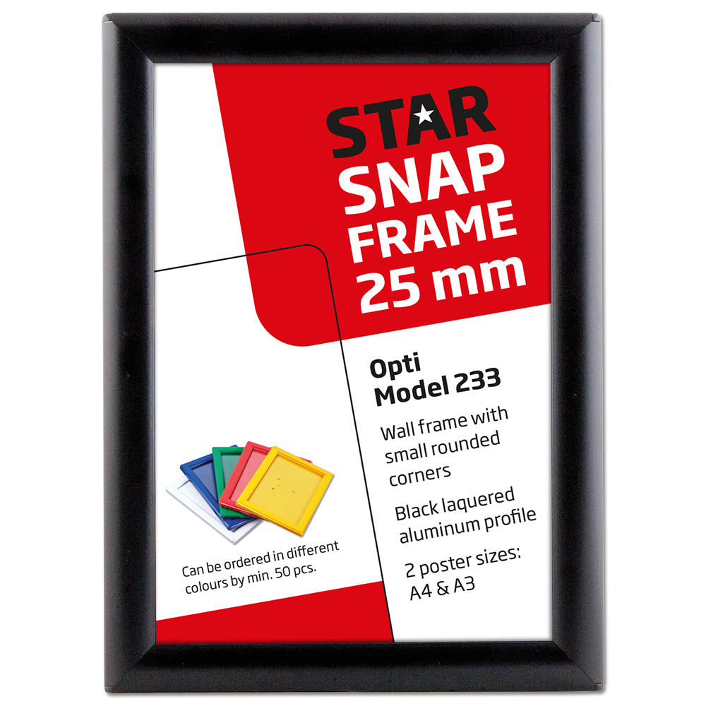 Klapprahmen, Opti, 25 mm Aluminiumprofil, Silber