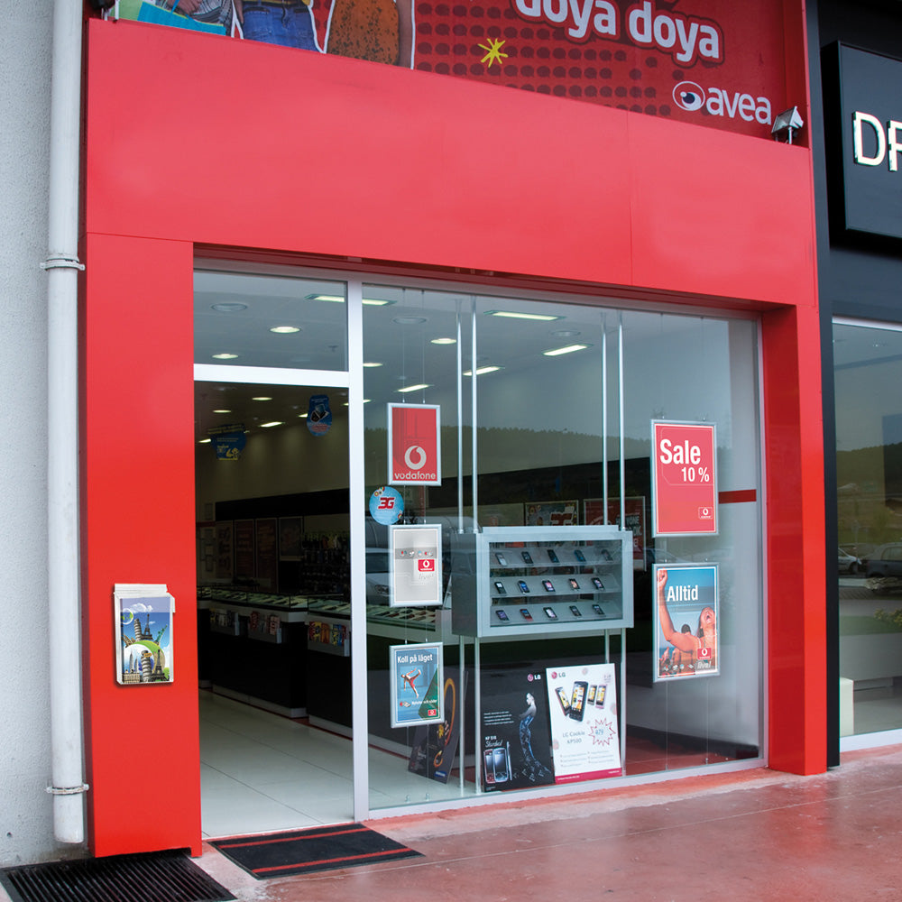 Prospekthalter, Kasten, Acryl, draußen, Vertikale