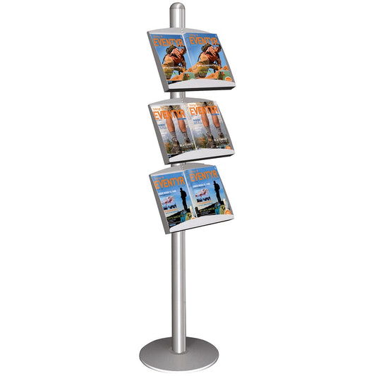 Infoständer mit Prospekthalter MultiStand, einseitig, 3 x 25 mm Rahmen