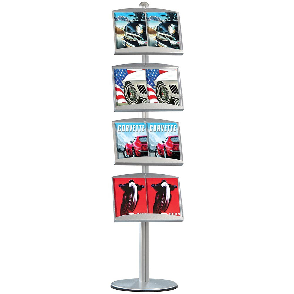 Infoständer mit Prospekthalter MultiStand, einseitig, 4 x 25 mm Rahmen