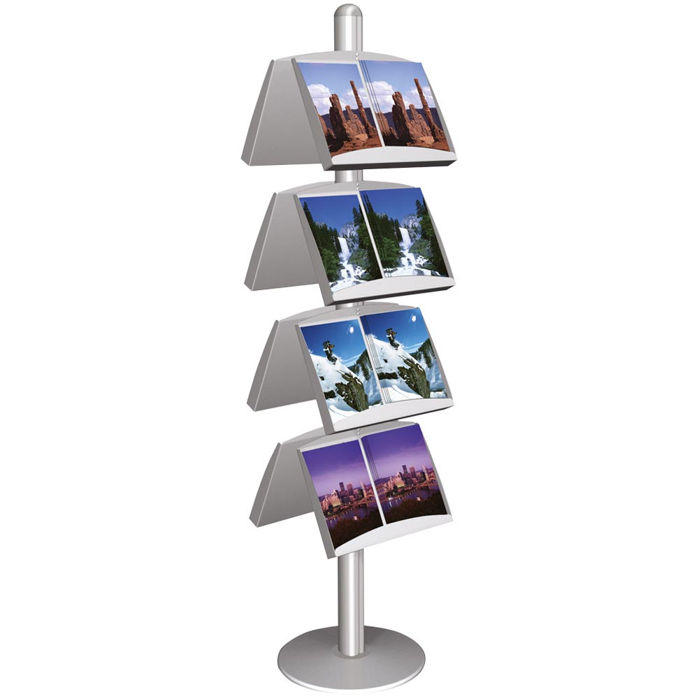 Infoständer mit Prospekthalter MultiStand, doppeltseitig, 8 x 25 mm Rahmen