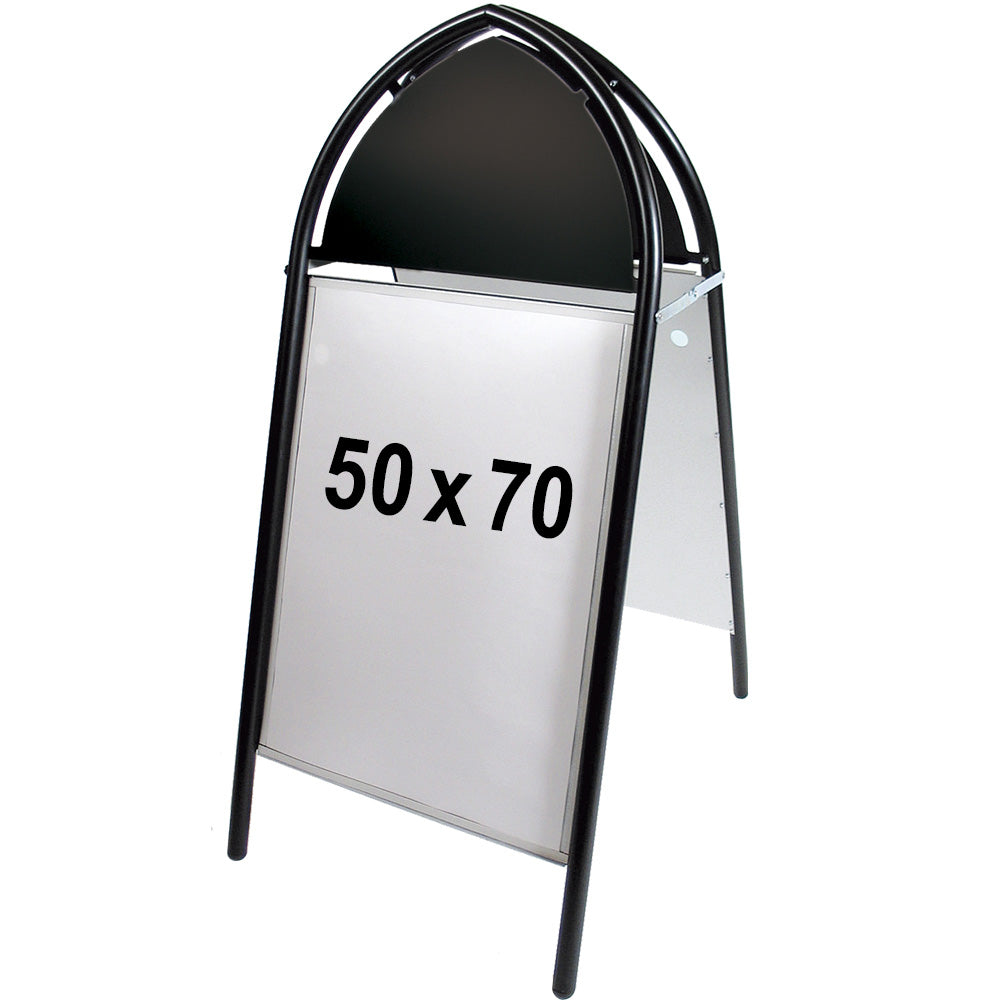 Gotik Classic Kundenstopper mit Logoplatte, B2, 50 x 70 cm, Schwarz