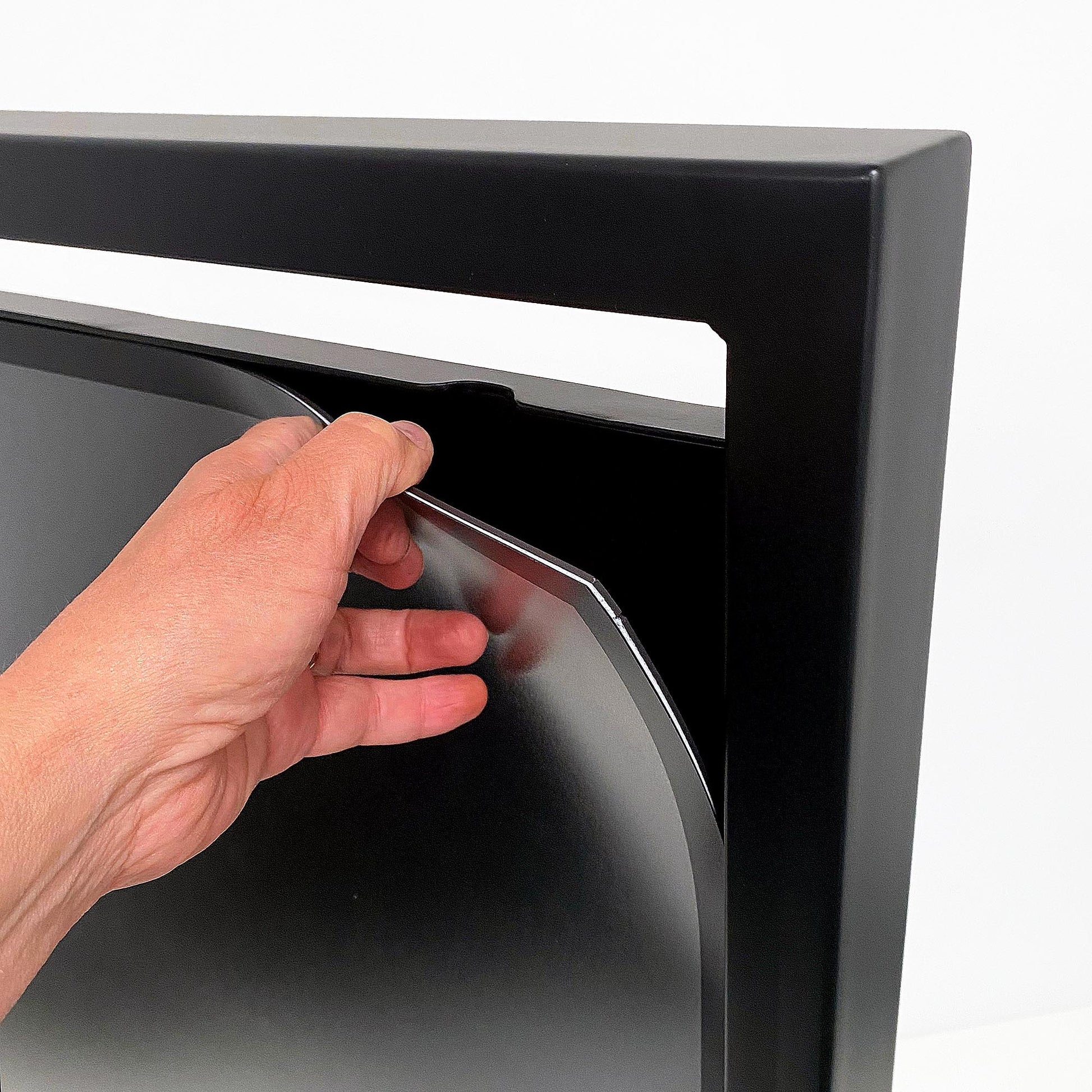 Kundenstopper Arcade, Sandwich-Schild lackierter Stahl A1 Schwarz