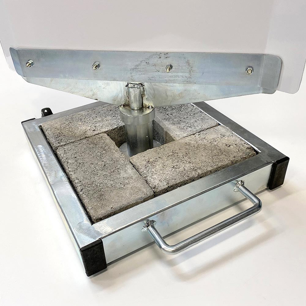 Outdoor Spin-Sign Kundenstopper, Alu-Schild mit stabilem Fuß, 40 x 79 cm, Weiß