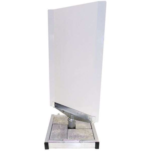 Outdoor Spin-Sign Kundenstopper, Alu-Schild mit stabilem Fuß, 40 x 79 cm, Weiß