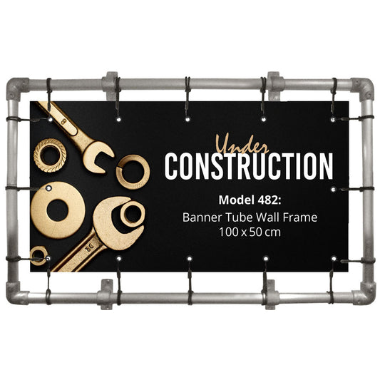 Bannerdisplay, draußen, Wandmontage, Banner Tube Wall Frame, Aluminiumrohr 0, 3 mm Ø 48 mm