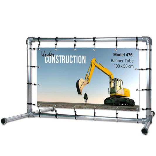 Bannerdisplay, draußen, Banner Tube Freestanding, Aluminiumrohr 0, 3 mm Ø 48 mm