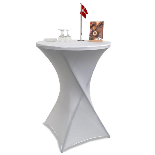 Elastische weiße Tischdecke, für Veranstaltungen, Ø80 cm, Weiß