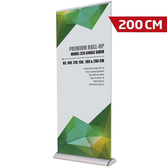 Roll-up Basic, Premium, einseitig, Silber, inkl. Bannerdruck