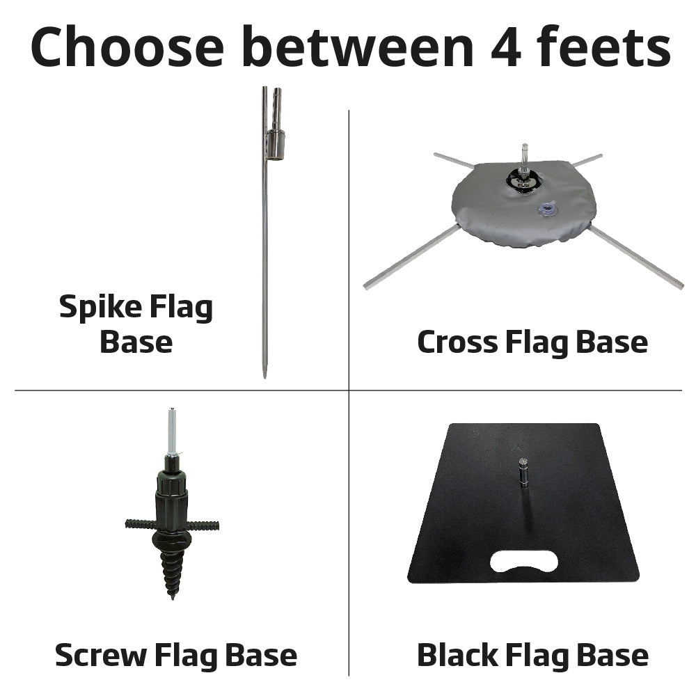 Beachflag Kreuzfuß mit Wasserbeutel, Grau