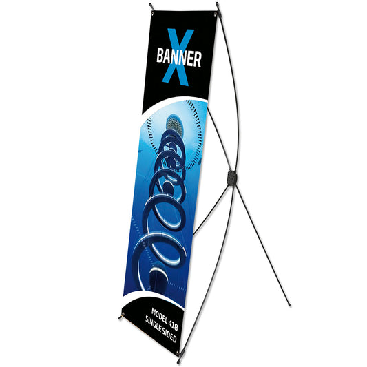 X-Banner Aluminium Display, ohne Banner und Druck, 55 x 150 cm, Schwarz