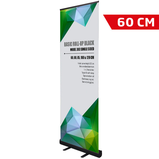 Roll-up Kassette, Basic, einseitig, Schwarz