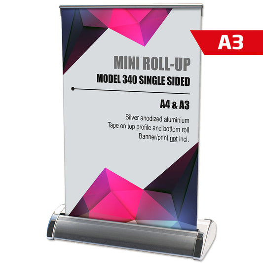 Roll-up Basic, Mini, Silber, einseitig, Kassette