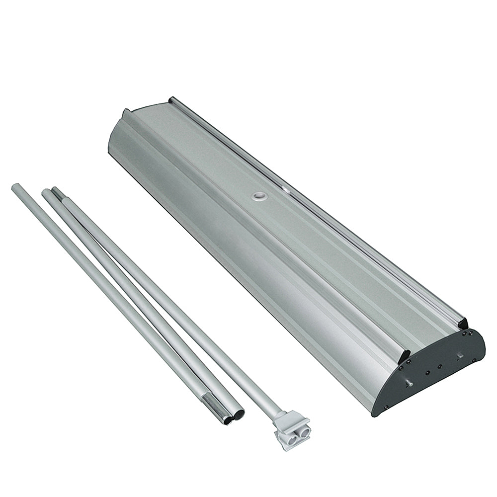 Stylischer Roll-up Aluminiumkassette doppelseitiges Banner inkl. Tasche, 85 x 200 cm, Silber