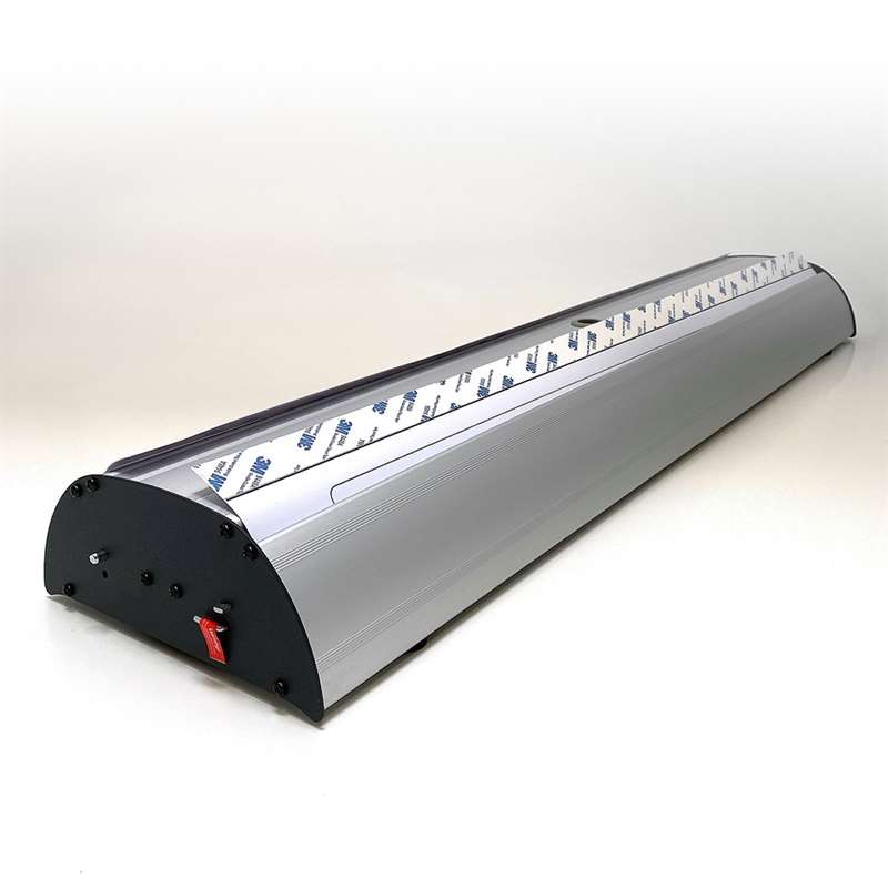 Stylischer Roll-up Aluminiumkassette doppelseitiges Banner inkl. Druck und Tasche, 85 x 200 cm, Silber