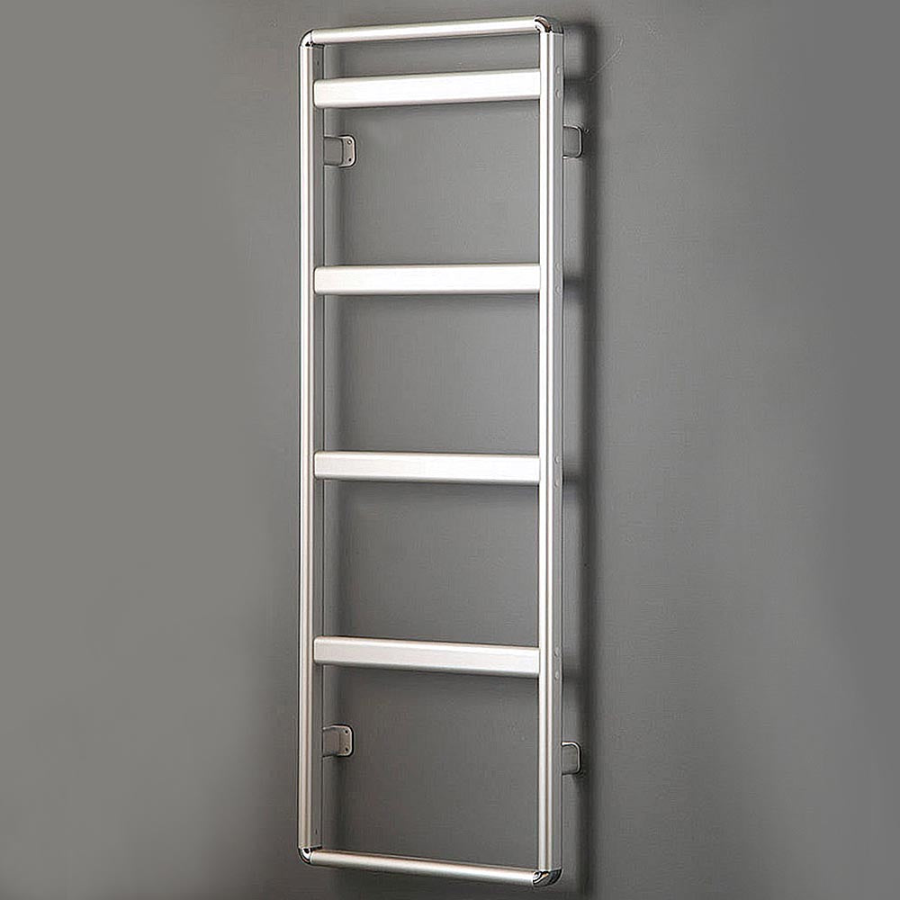 Wand-Prospekthalter Line Wall Aluminium/Acryl, 8 x A4, Silber