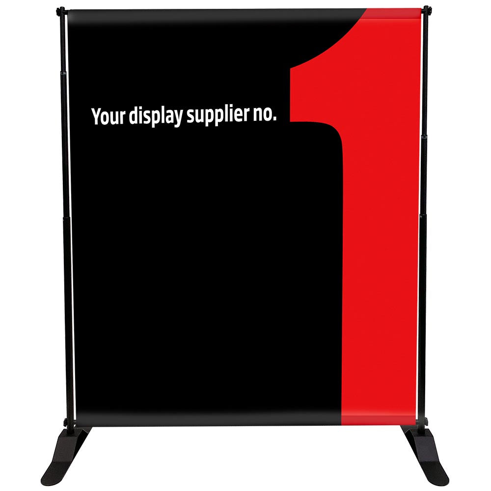 Teleskopische Bannerwand Messestand mit Tasche, max. 240 x 240 cm, Schwarz