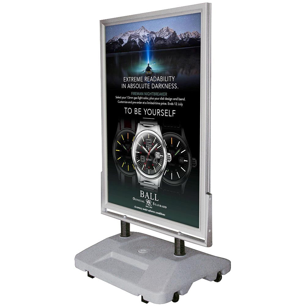 Kundenstopper Wind-Sign Waterbase silber